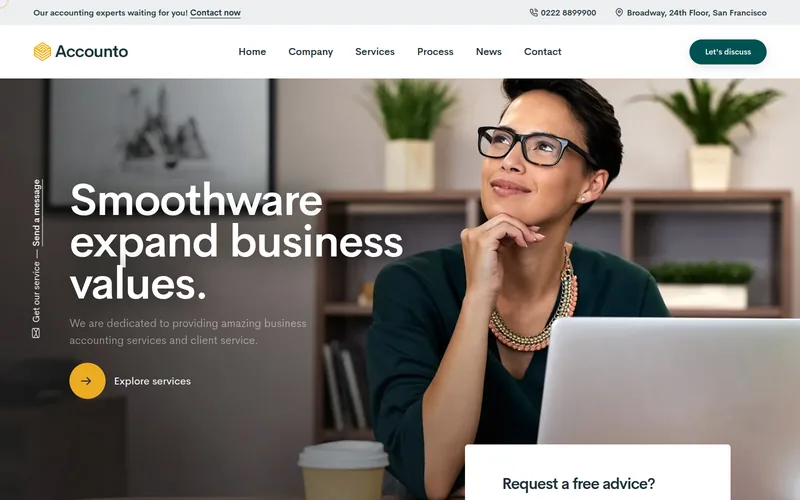 Accounto — lauaarvuti vaade