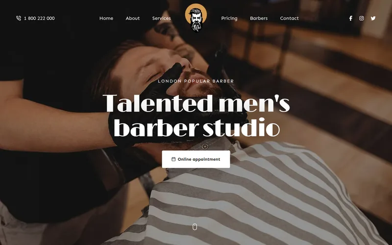 Barber Studio — lauaarvuti vaade