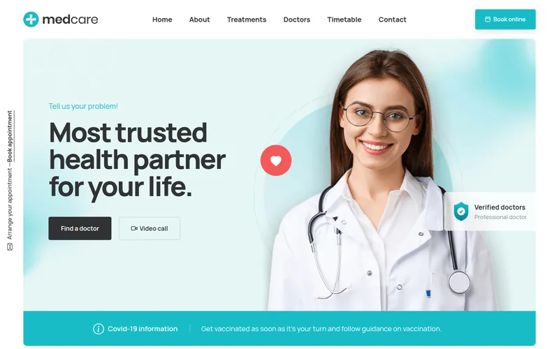 Medcare — lauaarvuti vaade