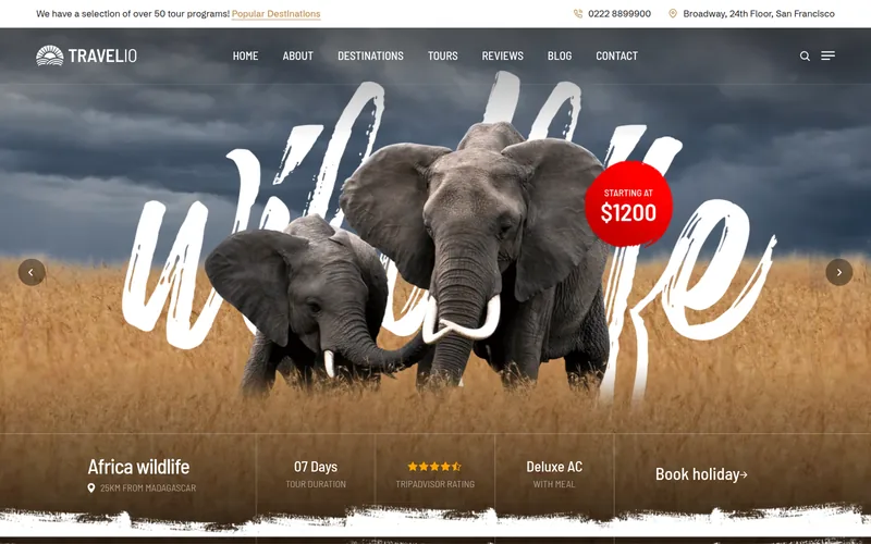 Travelio — lauaarvuti vaade