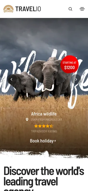 Travelio — mobiilivaade