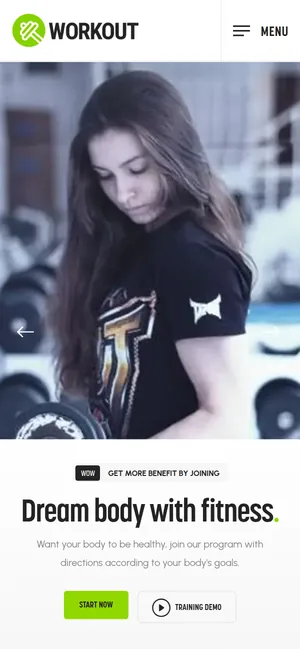 Workout — mobiilivaade